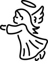 A linear style icon of an angel character vector
