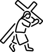 A linear style icon depicting jesus cross vector