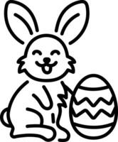 A linear style icon of cute easter rabbit vector