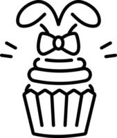 Easter cupcake icon in an outline style vector