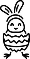 A linear style icon of cute easter chick vector