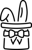 Bunny hat icon in an outline style vector