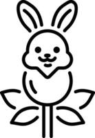 A linear style icon of bunny lollipop vector