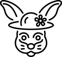 A linear style icon of an easter bonnet vector