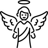 A linear style icon of guardian angel vector