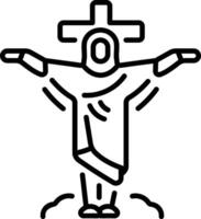A linear style icon showing crucifixion vector