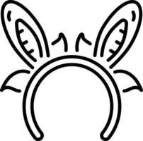 Easter bunny headband icon in line style vector