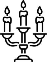 A decorative candelabra icon in linear style vector