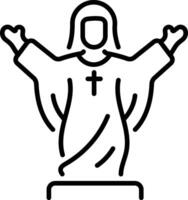 Holy resurrection icon in linear style vector
