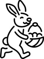 Line icon of a running easter bunny vector