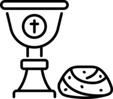 Church communion icon in linear style vector