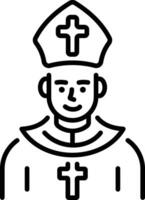 A linear style icon of a priest vector