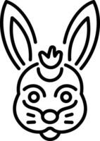 Easter bunny mask icon in linear style vector