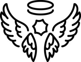 A line style icon depicting angel wings vector