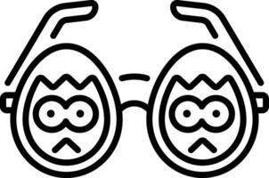 A linear style icon of an easter glasses vector
