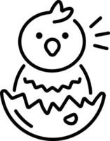 A linear style icon showing egg hatching vector