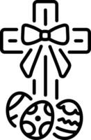 Line style icon showing a decorative cross vector