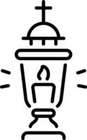 A linear style icon of a vigil lamp vector