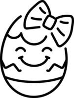 A linear style icon of a bow egg vector