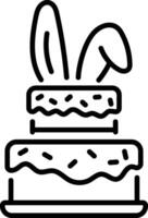 A linear style icon of an easter cake vector