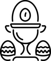 A linear style icon of an egg cup vector