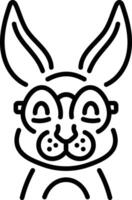A linear icon of an easter bunny glasses vector