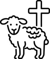 A linear style icon showing holy lamb vector