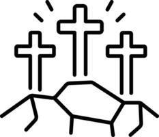 A linear style icon of golgotha cross vector