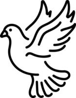 A linear style icon showing a peace dove vector
