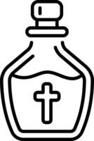 A linear style icon of holy water vector