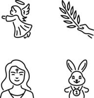 Pack of Linear Style Easter Day Icons vector