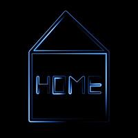 lllustration of smart home technology with neon effect. vector