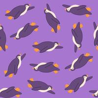 Illustration of a pattern with penguins. vector