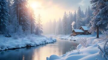 Snow Covered Frosty Trees photo