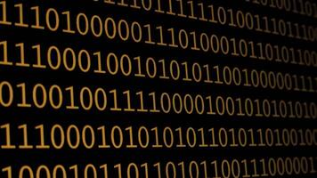 The backdrop features a series of binary numbers arranged in a dynamic pattern, conveying concepts of technology and digital information. A unique abstraction forms. video