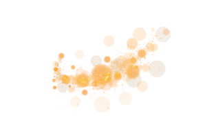 A beautiful soft orange bokeh effect featuring glowing orbs and sparkles all set against a transparent background png