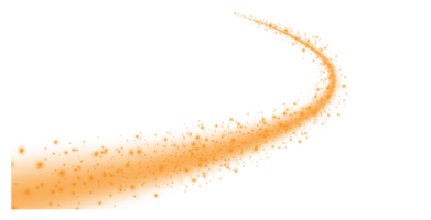 An Elegant Orange Sparkle Trail beautifully presented on a Transparent Background, creating a charming effect png