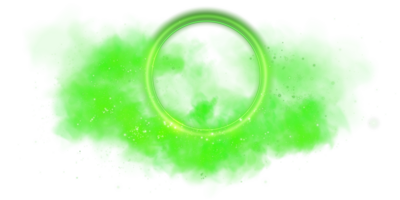 A visually striking green smoke effect integrated with an intricate circular design in graphic illustrations png