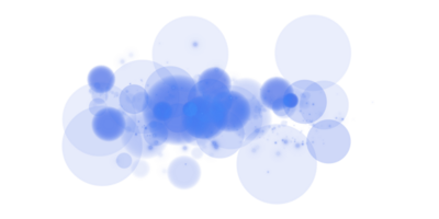 Stunning Blue Bokeh Effect featuring Glowing Orbs and Soft Sparkles presented on a Transparent Background png