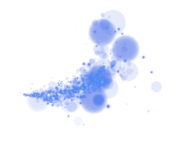 Discover the enchanting Blue Bokeh Effect with Glowing Orbs and Soft Sparkles on a Transparent Background png