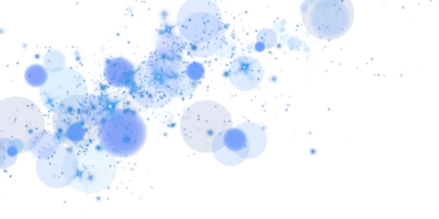 Beautiful Blue Bokeh Effect Featuring Glowing Orbs and Soft Sparkles on a Transparent Background Design png