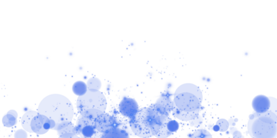 Discover the Bokeh Effect with Glowing Blue Orbs and Soft Sparkles on a Transparent Background for a dreamy look png