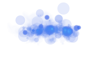 The Bokeh Effect features Beautiful Blue Glowing Orbs complemented by Soft Sparkles on a Transparent Background png