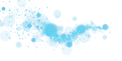 Bokeh Effect Featuring Glowing Orbs and Soft Sparkles in a Beautiful Blue Color on a Transparent Background png