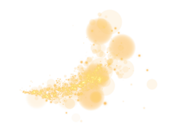 Experience the stunning Golden Bokeh Effect created with Glowing Orbs and Soft Sparkles against a Transparent Background png
