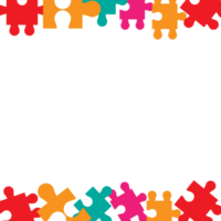 colorful puzzle frame like art on a transparent background png