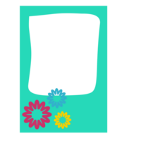 a flower frame with a green background and a blue frame png