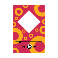 a colorful and colorful music player with a play button png