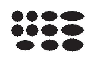 Editable shape silhouette elements including round soft and angular options vector