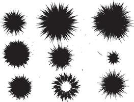 High contrast abstract floral shapes featuring splattered effect vector